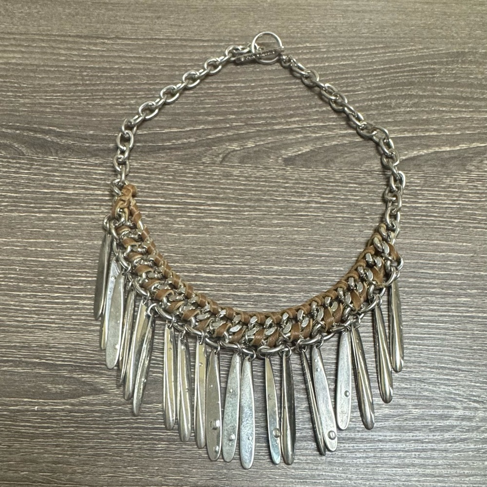 Silver Chain Fringe Necklace